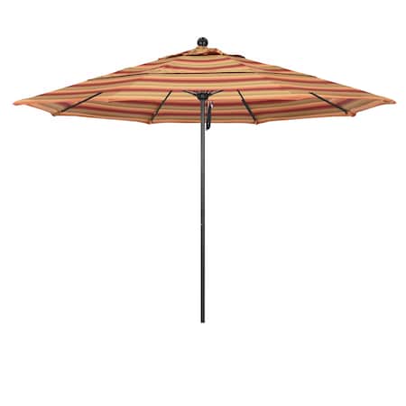 11' Black Aluminum Market Patio Umbrella, Sunbrella Astoria Sunset